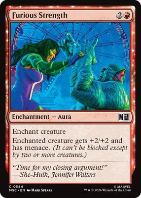 Furious Strength card from Commander: Marvel Super Heroes