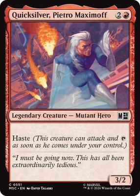 Quicksilver, Pietro Maximoff (0551) card from Commander: Marvel Super Heroes