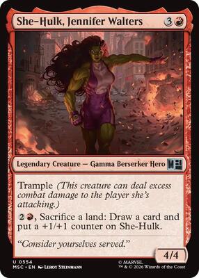 She-Hulk, Jennifer Walters card from Commander: Marvel Super Heroes