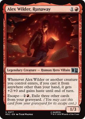 Alex Wilder, Runaway card from Commander: Marvel Super Heroes