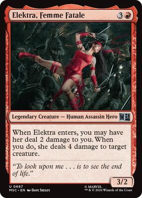 Elektra, Femme Fatale card from Commander: Marvel Super Heroes