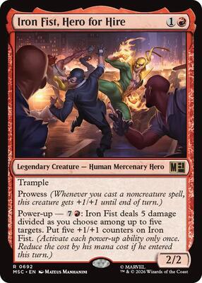 Iron Fist, Hero for Hire card from Commander: Marvel Super Heroes