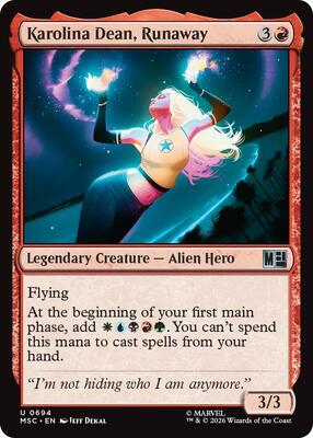 Karolina Dean, Runaway card from Commander: Marvel Super Heroes
