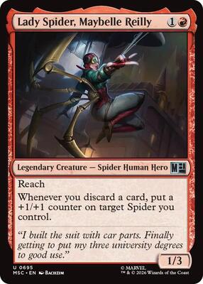 Lady Spider, Maybelle Reilly card from Commander: Marvel Super Heroes