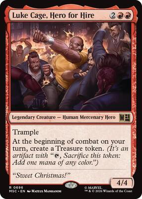 Luke Cage, Hero for Hire card from Commander: Marvel Super Heroes