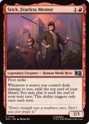 Stick, Fearless Mentor card from Commander: Marvel Super Heroes