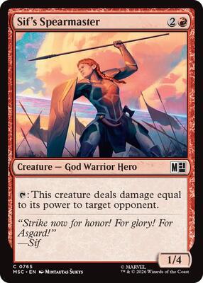Sif's Spearmaster card from Commander: Marvel Super Heroes