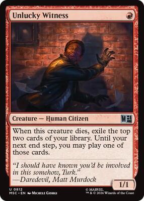 Unlucky Witness card from Commander: Marvel Super Heroes
