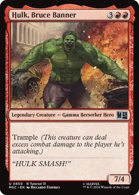 Hulk, Bruce Banner (0850) card from Commander: Marvel Super Heroes