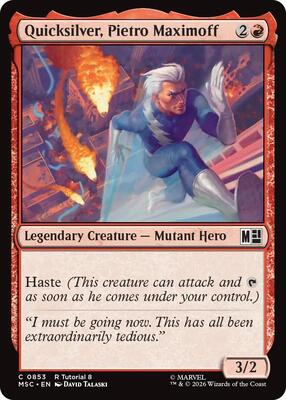 Quicksilver, Pietro Maximoff (0853) card from Commander: Marvel Super Heroes