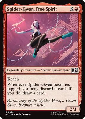 Spider-Gwen, Free Spirit card from Commander: Marvel Super Heroes