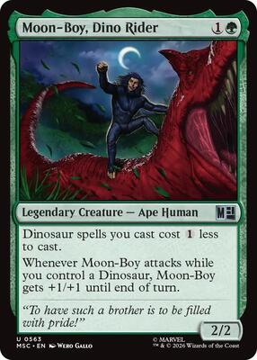 Moon-Boy, Dino Rider card from Commander: Marvel Super Heroes