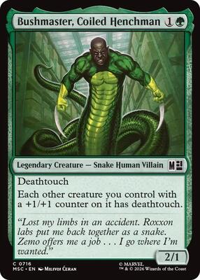 Bushmaster, Coiled Henchman card from Commander: Marvel Super Heroes