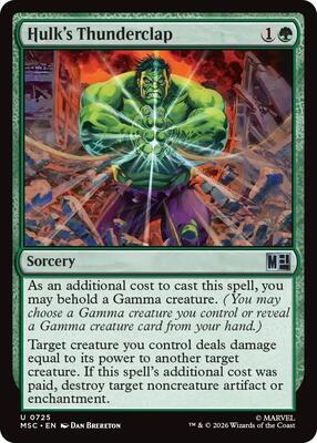 Hulk's Thunderclap card from Commander: Marvel Super Heroes