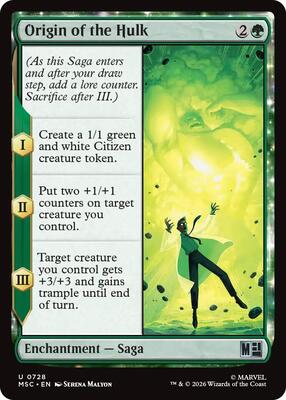 Origin of the Hulk card from Commander: Marvel Super Heroes