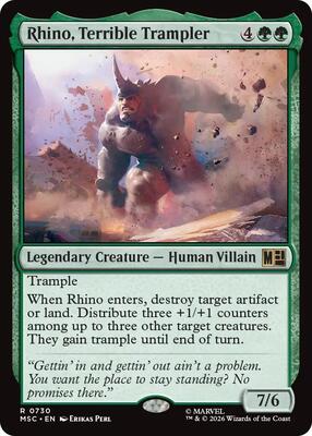 Rhino, Terrible Trampler card from Commander: Marvel Super Heroes