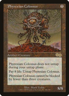 Phyrexian Colossus card from Urza's Saga
