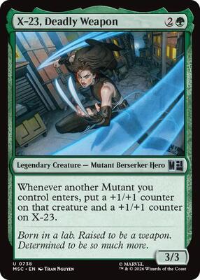 X-23, Deadly Weapon card from Commander: Marvel Super Heroes