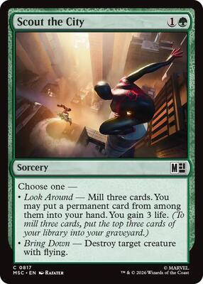 Scout the City card from Commander: Marvel Super Heroes