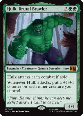 Hulk, Brutal Brawler card from Commander: Marvel Super Heroes