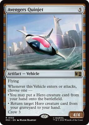 Avengers Quinjet card from Commander: Marvel Super Heroes
