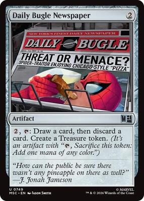 Daily Bugle Newspaper card from Commander: Marvel Super Heroes