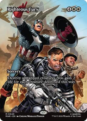 Righteous Fury (Borderless) card from Marvel Universe Eternal-Legal