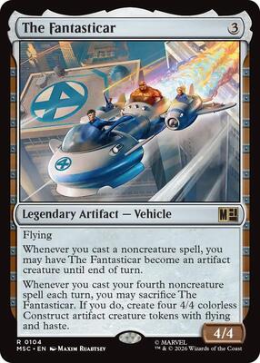 The Fantasticar (Surge Foil) card from Commander: Marvel Super Heroes