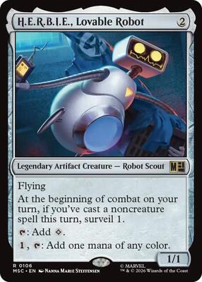 H.E.R.B.I.E., Lovable Robot card from Commander: Marvel Super Heroes