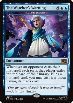 The Watcher's Warning - Mind's Dilation (Surge Foil) card from Commander: Marvel Super Heroes