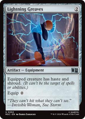 Lightning Greaves card from Commander: Marvel Super Heroes