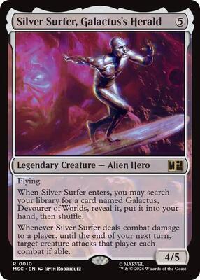 Silver Surfer, Galactus's Herald card from Commander: Marvel Super Heroes