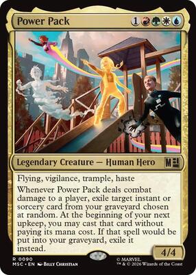 Power Pack card from Commander: Marvel Super Heroes