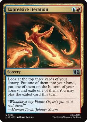 Expressive Iteration (Surge Foil) card from Commander: Marvel Super Heroes