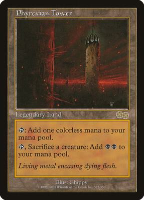 Phyrexian Tower card from Urza's Saga