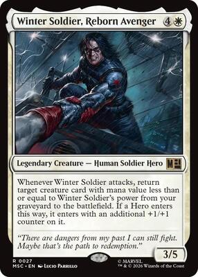 Winter Soldier, Reborn Avenger (Surge Foil) card from Commander: Marvel Super Heroes