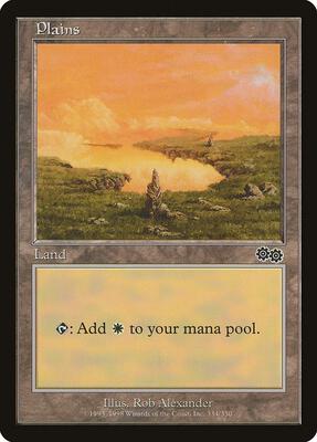 Plains (334) card from Urza's Saga