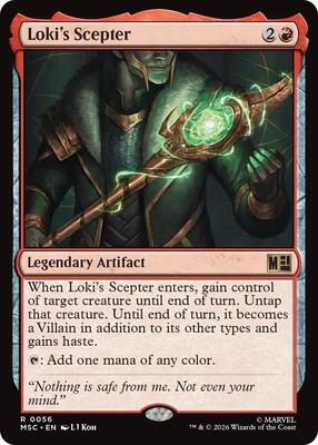 Loki's Scepter (Surge Foil) card from Commander: Marvel Super Heroes