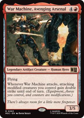 War Machine, Avenging Arsenal (Surge Foil) card from Commander: Marvel Super Heroes
