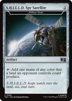 S.H.I.E.L.D. Spy Satellite - Fellwar Stone (Surge Foil) card from Commander: Marvel Super Heroes