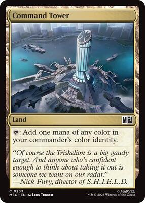 Command Tower (0233) (Surge Foil) card from Commander: Marvel Super Heroes