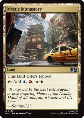 Mystic Monastery (Surge Foil) card from Commander: Marvel Super Heroes