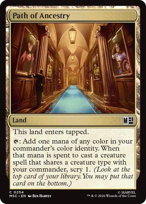 Path of Ancestry (Surge Foil) card from Commander: Marvel Super Heroes