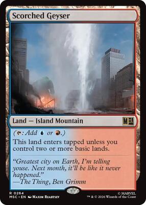 Scorched Geyser (Surge Foil) card from Commander: Marvel Super Heroes