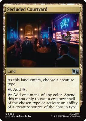 Secluded Courtyard (Surge Foil) card from Commander: Marvel Super Heroes