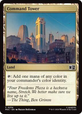Command Tower (0234) (Surge Foil) card from Commander: Marvel Super Heroes