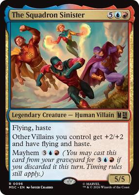 The Squadron Sinister (Surge Foil) card from Commander: Marvel Super Heroes