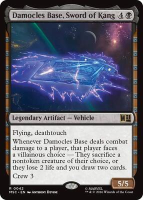 Damocles Base, Sword of Kang (Surge Foil) card from Commander: Marvel Super Heroes