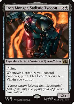 Iron Monger, Sadistic Tycoon card from Commander: Marvel Super Heroes