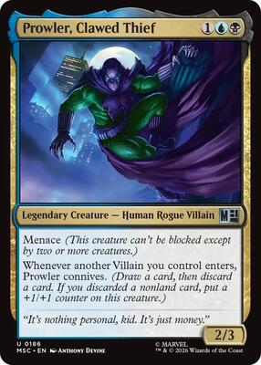 Prowler, Clawed Thief card from Commander: Marvel Super Heroes